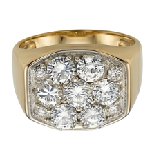2.80 Carats Round Real Natural Earth Mined DIAMOND ( NOT LAB GROWN )s Men's Engagement Ring Two Tone Gold 14K