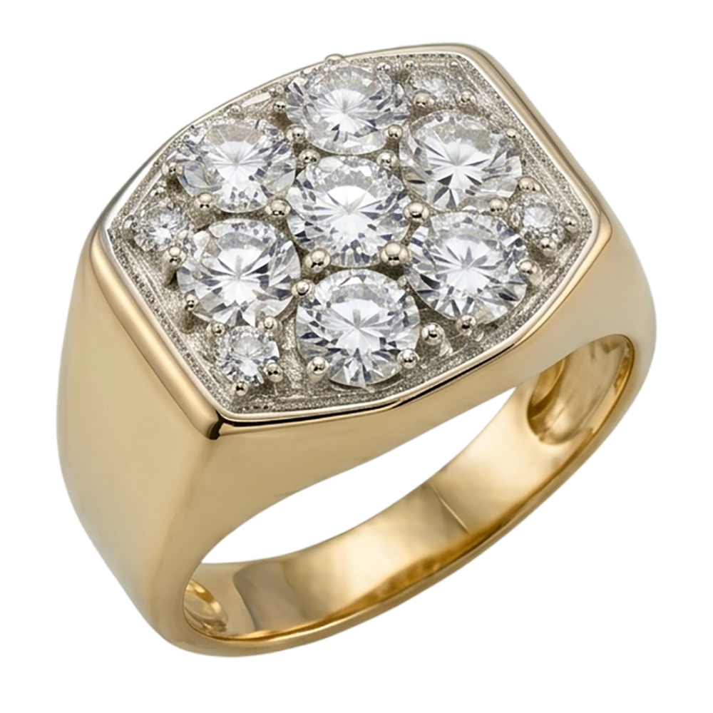 2.80 Carats Round Real Natural Earth Mined DIAMOND ( NOT LAB GROWN )s Men's Engagement Ring Two Tone Gold 14K