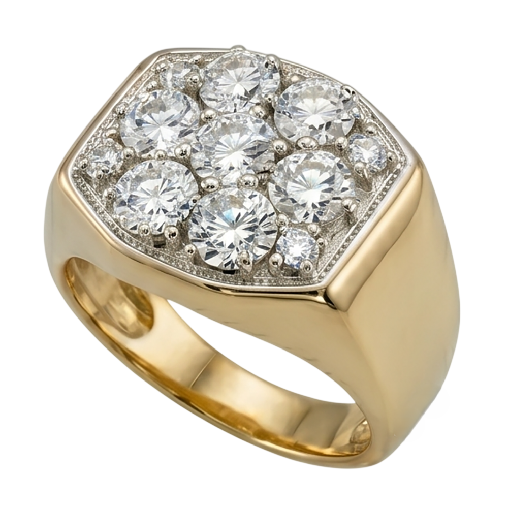 2.80 Carats Round Real Natural Earth Mined DIAMOND ( NOT LAB GROWN )s Men's Engagement Ring Two Tone Gold 14K