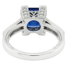 2.80 Ct Ceylon Sapphire And Natural Earth Mined Diamond Ring 14K White Gold