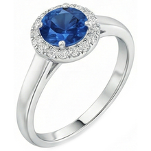2.80 Ct Solitaire With Accents Ceylon Sapphire Natural Earth Mined DIAMOND ( NOT LAB GROWN )s Ring WG 14K