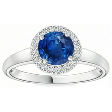 2.80 Ct Solitaire With Accents Ceylon Sapphire Natural Earth Mined DIAMOND ( NOT LAB GROWN )s Ring WG 14K