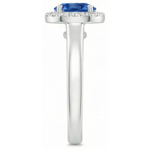 2.80 Ct Solitaire With Accents Ceylon Sapphire Natural Earth Mined DIAMOND ( NOT LAB GROWN )s Ring WG 14K
