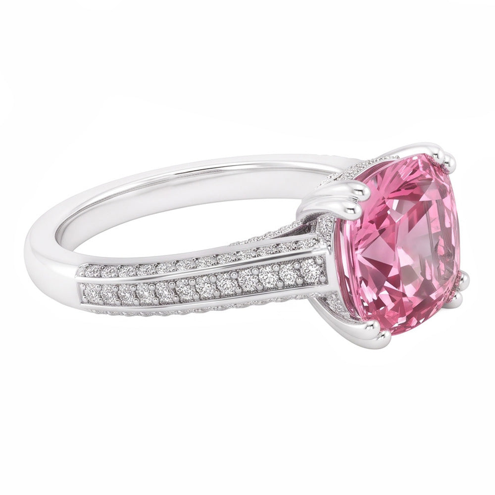 2.81 Ct. Cushion Pink Sapphire Engagement Ring Gemstone