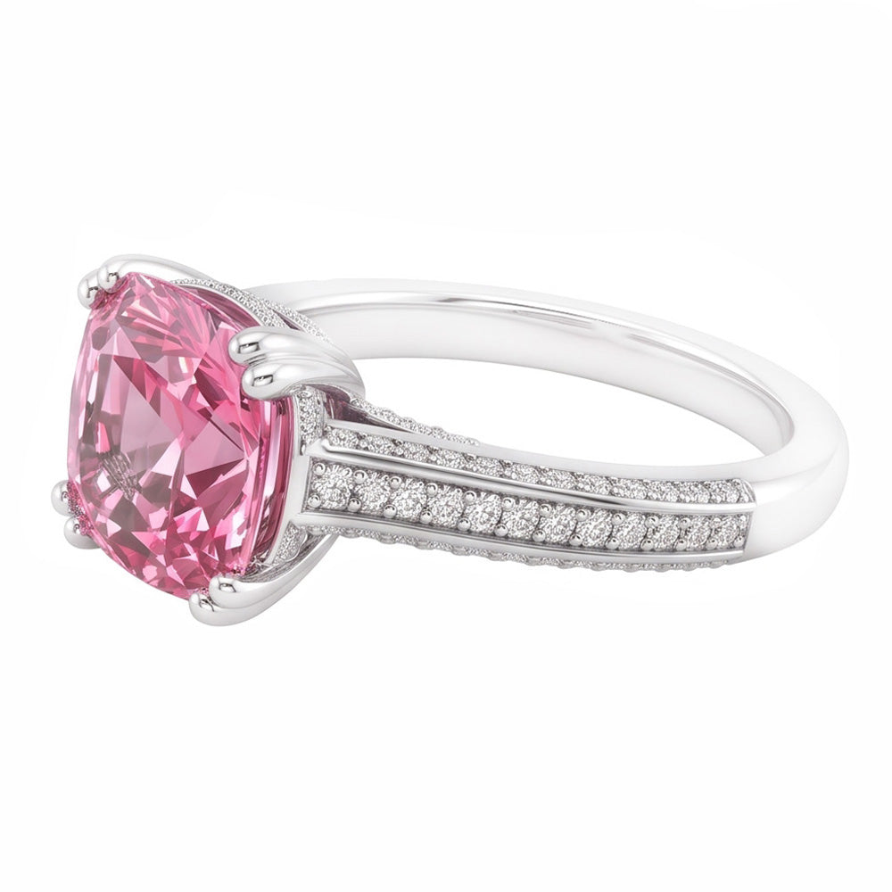 2.81 Ct. Cushion Pink Sapphire Engagement Ring Gemstone