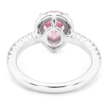 2.81 Ct. Pear Pink Sapphire Center Halo Gemstone Ring Gold 14K