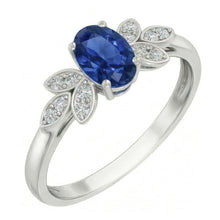 2.85 Carats Ceylon Blue Sapphire And Natural Earth Mined DIAMOND ( NOT LAB GROWN )s Ring White Gold 14K