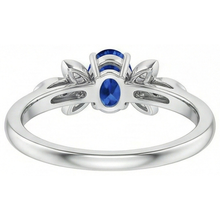 2.85 Carats Ceylon Blue Sapphire And Natural Earth Mined DIAMOND ( NOT LAB GROWN )s Ring White Gold 14K