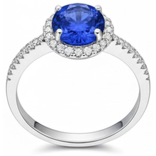 natural round sapphire 2.85ct ring side angle