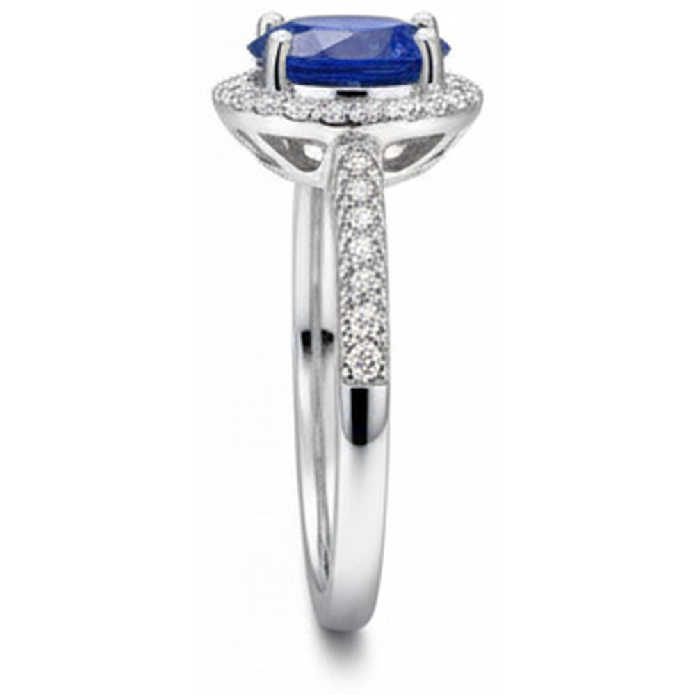 natural round sapphire 2.85ct ring band detail
