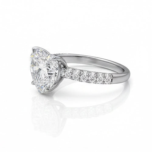 2.85 Carats Women Heart Real Natural Earth Mined DIAMOND ( NOT LAB GROWN ) Engagement Ring White Gold 14K