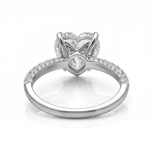 2.85 Carats Women Heart Real Natural Earth Mined DIAMOND ( NOT LAB GROWN ) Engagement Ring White Gold 14K