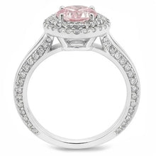 2.88 Ct. Halo Style Round Pink Sapphire Engagement Ring Gemstone