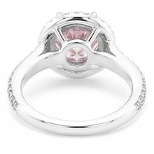 2.88 Ct. Halo Style Round Pink Sapphire Engagement Ring Gemstone
