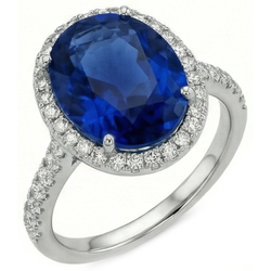 Natural Sapphire Ring 2.90ct - White Gold 14K