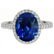 natural round sapphire 2.90ct ring side angle