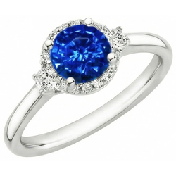 Natural Sapphire Ring 2.90ct - White Gold 14K