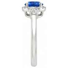 natural round sapphire 2.90ct ring profile view