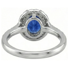 2.90 Ct Sri Lanka Blue Sapphire With Natural Earth Mined Diamond Ring White Gold 14K