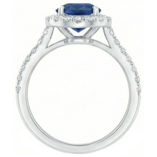 2 Carat Blue Sapphire Natural Earth Mined Diamond Ring