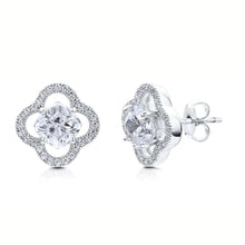 2 Carat Cushion And Round Halo Genuine Diamond Stud Earring White Gold 14K
