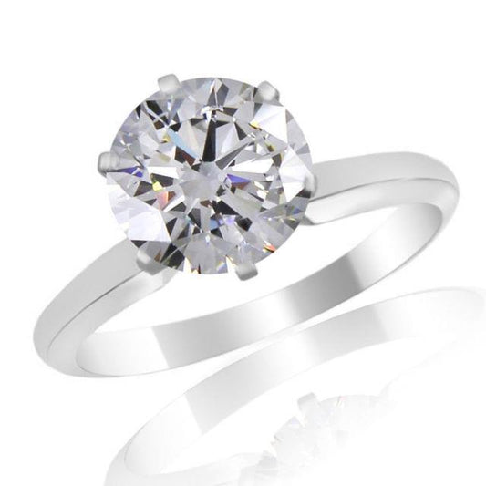 2 Carat Diamond Solitaire Real Wedding Ring White Gold 14K