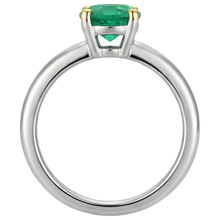 Earth-Mined Colombian Emerald Gemstone Ring – top view
