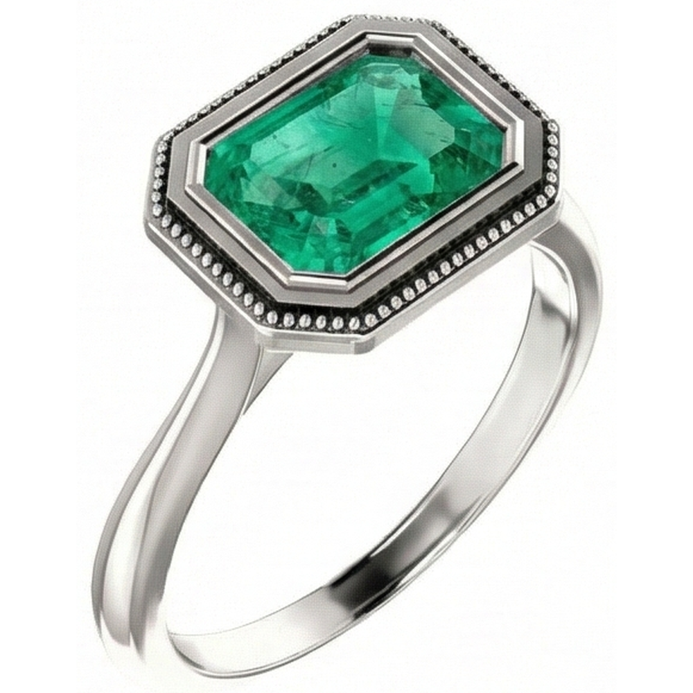 Sophisticated Precious Stone Ring 2 ct – side view