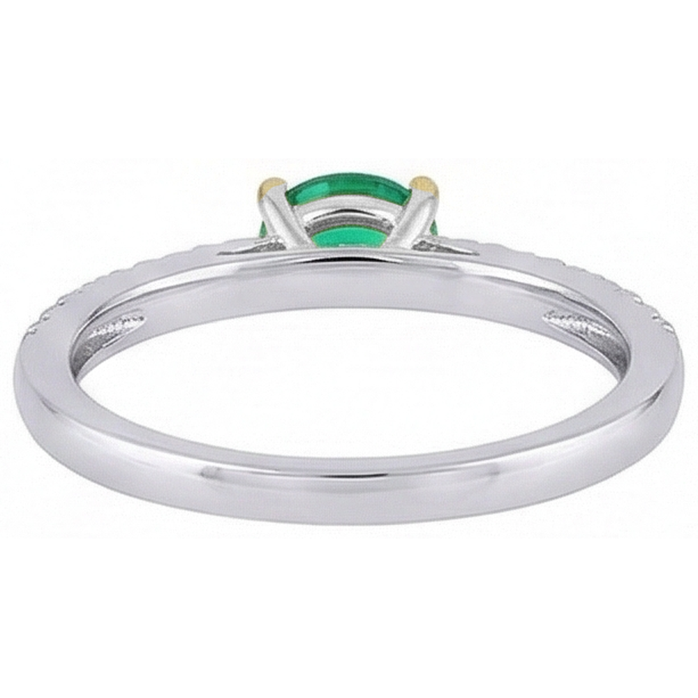 Natural Emerald Gemstone Ring – back view