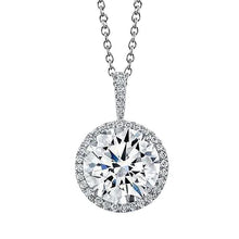 2 Carat Halo Real Diamond Gold Pendant