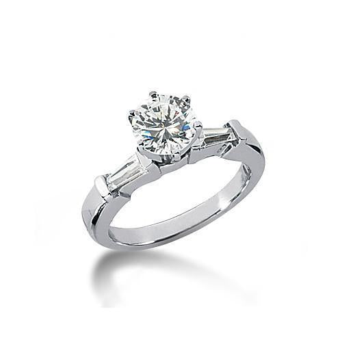 2 Carat Natural Diamonds 3 Stone Engagement Ring White Gold