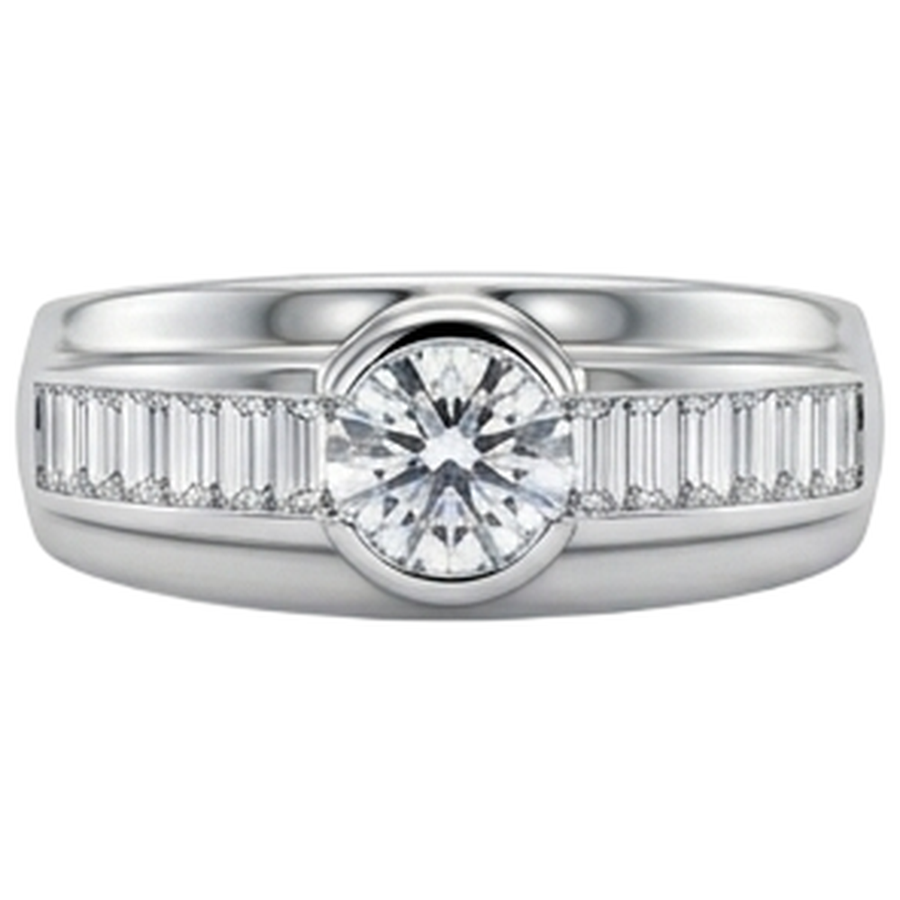 2 Carat Natural Earth Mined Diamonds Engagement Ring Men's Band White Gold 14K