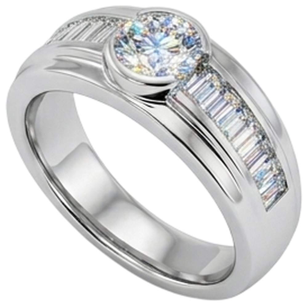2 Carat Natural Earth Mined Diamonds Engagement Ring Men's Band White Gold 14K