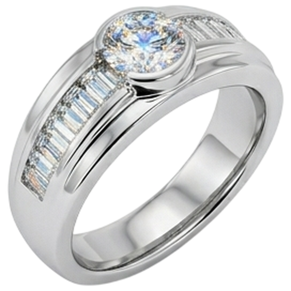 2 Carat Natural Earth Mined Diamonds Engagement Ring Men's Band White Gold 14K