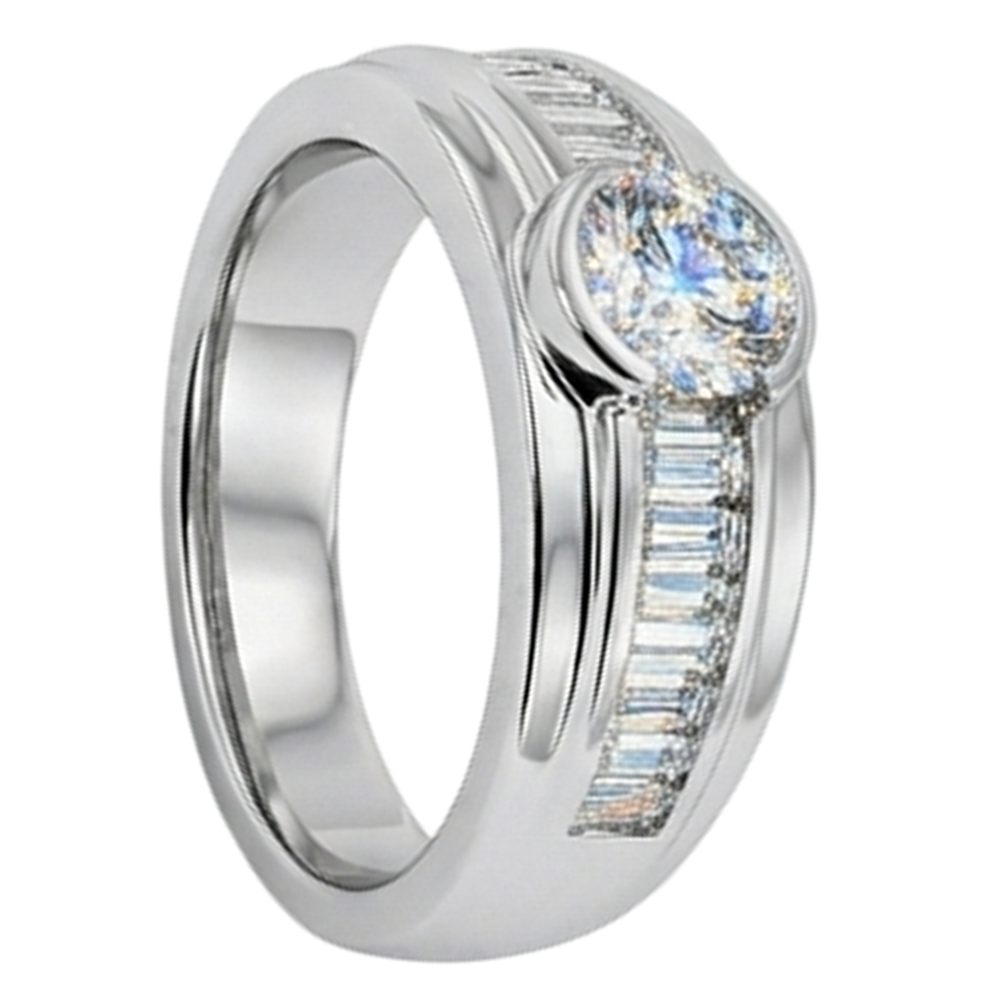2 Carat Natural Earth Mined Diamonds Engagement Ring Men's Band White Gold 14K