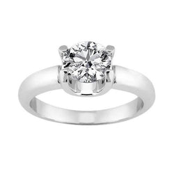 2 Carat Oval Cut Genuine Diamond Solitaire Engagement Ring