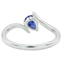 2 Carat Pear Solitaire White Gold Ring Ceylon Sapphire Tension Style