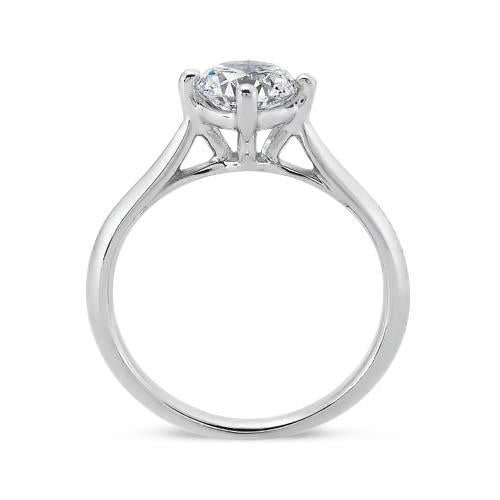 Genuine 2 Carat Prong Setting Round Brilliant Diamond Solitaire Ring