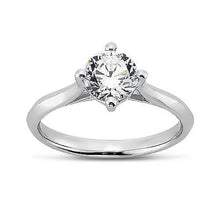 Genuine 2 Carat Prong Setting Round Brilliant Diamond Solitaire Ring