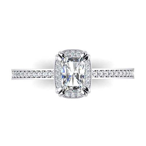 2 Carat Radiant Cut Real Diamond Ring Cathedral Setting Gold 14K