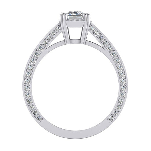 2 Carat Radiant Cut Real Diamond Ring Cathedral Setting Gold 14K