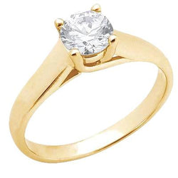 2 Carat Real Diamond Solitaire Gold Yellow Ring Prong Style