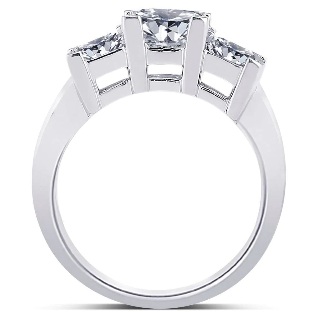 2 Carat Real Diamonds Three Stone Wedding Anniversary Ring Princess Cut