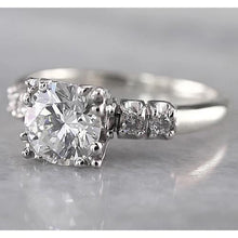 2 Carat Round Diamond Engagement Ring White Gold 14K