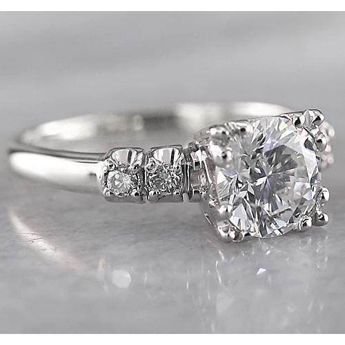 2 Carat Round Diamond Engagement Ring White Gold 14K