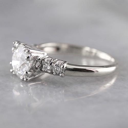 2 Carat Round Diamond Engagement Ring White Gold 14K