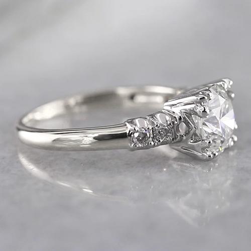 2 Carat Round Diamond Engagement Ring White Gold 14K