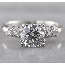 2 Carat Round Natural Earth Mined Diamond Engagement Ring White Gold 14K