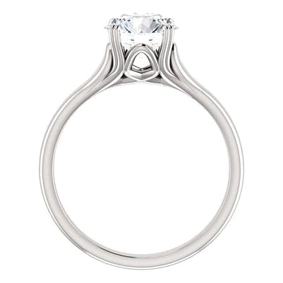 2 Carat Round Real Diamond Solitaire Ring White Gold 14K