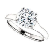 2 Carat Round Real Diamond Solitaire Ring White Gold 14K